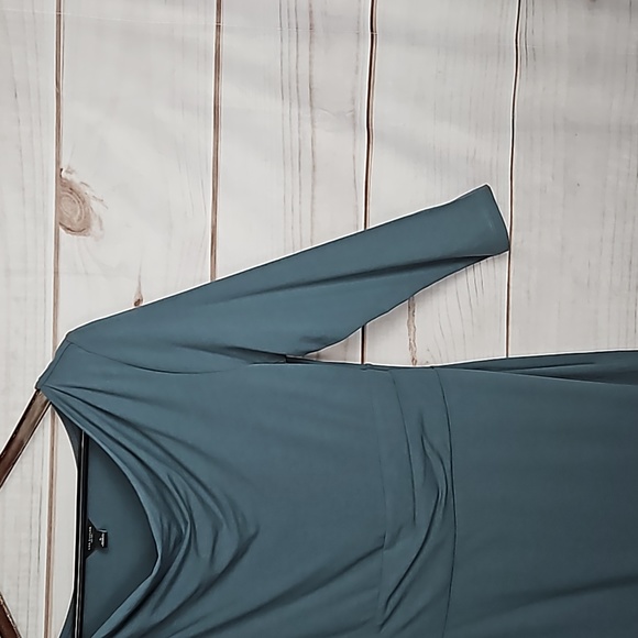 Ann Taylor Dusty Blue Cowl Neck Dress - Size 6 - Picture 5 of 12